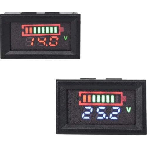 12V ACID Lead Battery Charge Level Indicator Battery Tester Lithium Battery Capacity Meter LED Tester Voltmeter Dual Display