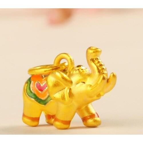 KOFSAC New Fashion 925 Sterling Silver Pendant Necklaces For Women Jewelry Cute Elephant Gold Necklace Girl Boy Birthday Gifts