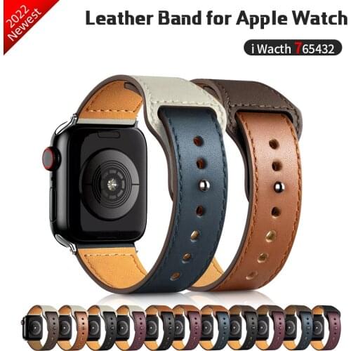 Fo Apple Watch band high quality Leather strap Male lady For series 123456 SE 44mm 40mm watch for iWatch 42mm 38mm Bracelet