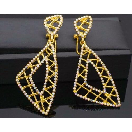 Mirafeel Fashion Jewelry Glass Drop Earrings For Women Shiny Rhinestone Dangle Square Earings For Girls Wedding Accessories