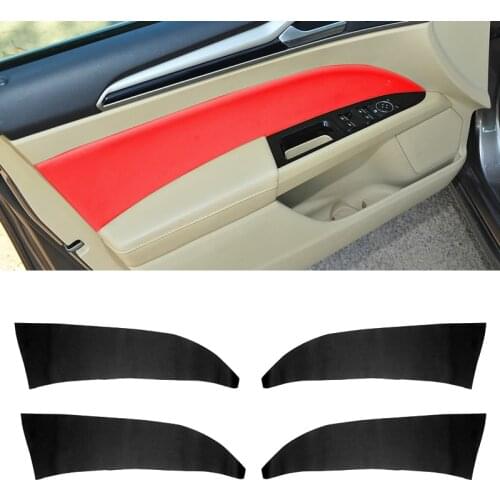 Soft Leather Door Panel Cover For Ford Mondeo MK5 2014 2015 2016 2017 2018 4pcs Car-styling Interior Door Panel Skin Cover Trim