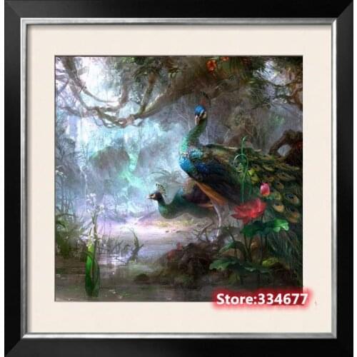 Cross Stitch Kits Peacock Oil Painting Needlework Embroidery Crafts 14CT Unprinted DIY Arts Handmade Home Decor