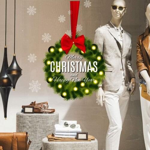 CRNT0143 window sticker Christmas 100% decoration for window shopping stores, without glue, repositionable and reusable at will