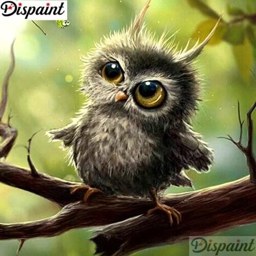 Dispaint Full Square/Round Drill 5D DIY Diamond Painting "Animal owl scenery" 3D Embroidery Cross Stitch 5D Home Decor A10794