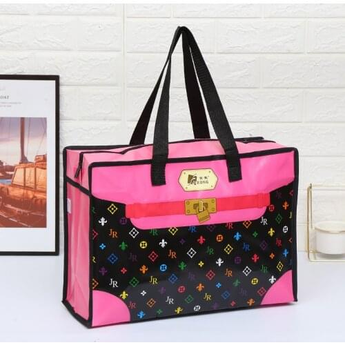 Newest Color Printing Eco Shopping Bag Foldable Reusable Tote Folding Pouch Travel Non-woven Bathroom Storage Bag