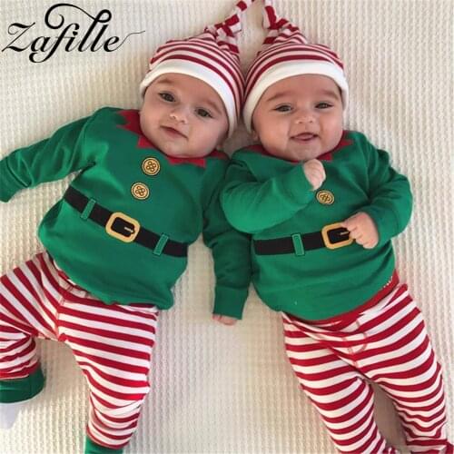 ZAFILLE 3pcs Baby Christmas Outfit 2022 New Years Costume Baby Girl Clothes For Newborn My First Christmas Clothes For Baby Boy