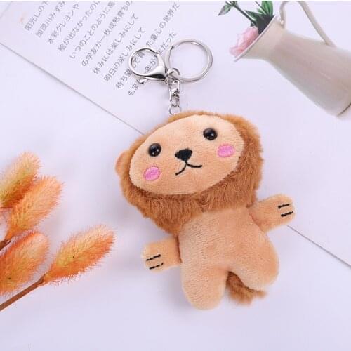 New Cute Exquisite cool Cartoon lion very soft Plush animal keychain baby Soothing doll christmase interesting wedding gift