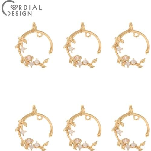 Cordial Design 50Pcs 17*19MM CZ Charms/Jewelry Accessories/Hand Made/Earrings Making/Jewelry Findings & Components/DIY Pendant