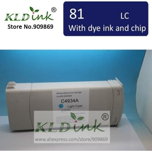 Compatible HP81 C4934A LIGHT CYAN ink cartridge for Designjet 5000 5500 printer