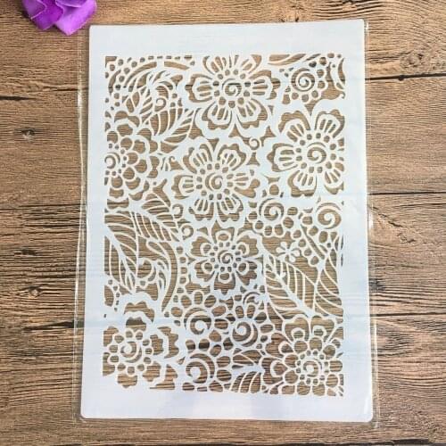 Vintage Floral Border A4 Decorative Stencils 29cm DIY Wall Painting Scrapbook Coloring Embossing Albumfor painting and decor