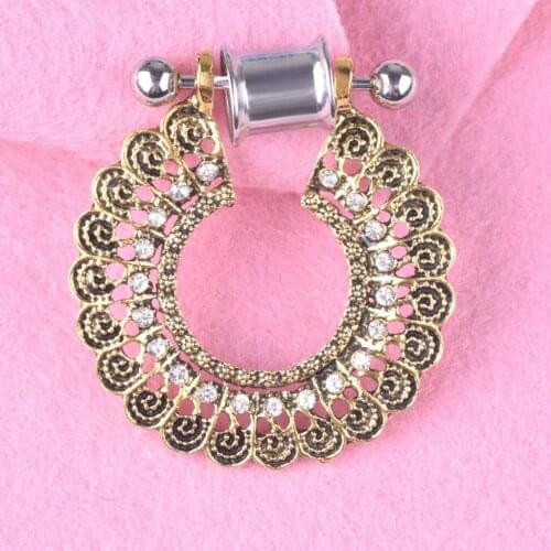 Dangle Pendant Ear Gauges Ear Stretcher Expander Stainless Steel Tunnel 2Pcs