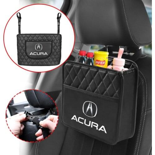 1Pcs Waterproof Leather Car Seat Back Organizer Storage Bag For Acura Integra TL TLX ILX RL NSX ZDX MDX RDX TSX RSX RLX RLX NSX