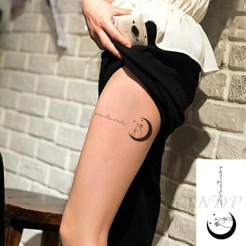 Waterproof Temporary Tattoo Sticker Moon Cartoon Rabbit Star Flash Tatoo Fake Tatto Hand Arm Neck Body Art for Woman Men