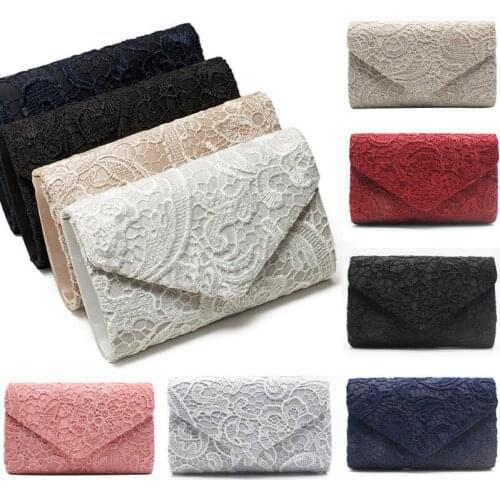 Women Evening Bag Satin Bridal Ladies Clutch Evening Party Envelope Bag Handbag Elegant Lace Clutch Purse