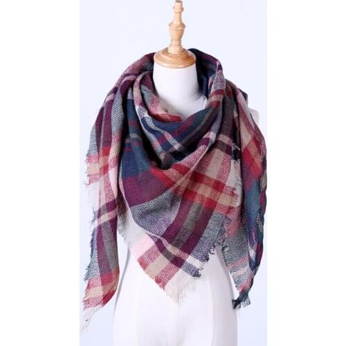 CUHAKCI Winter Pashmina Wraps High Quality Plaid Blanket Shawl Thicken Scarves Long Shawls Cashmere Scarf Triangle