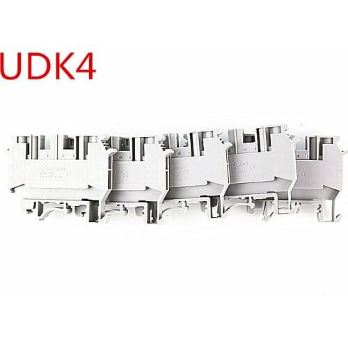 10/50PCS UDK4 UK-k4 DIN rail universal class Terminal blocks lug plate phoenix
