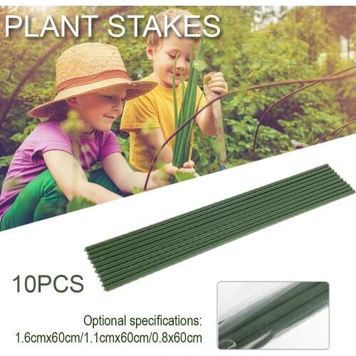 10pcs Plant Stakes Green Gardening Vine Climbing Plants Cable Tie Lines Plant Brackets Parts Bonsai Flower Grape Rattan Supports