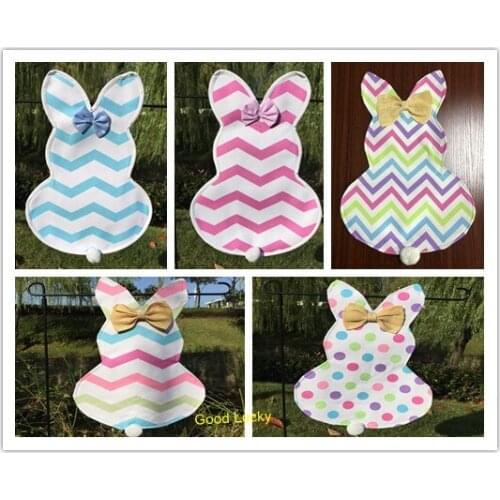 100pcs/lot drop shipping good quality canvas easter bunny garden flag decorative garden flag for easter canvas 12*18inch