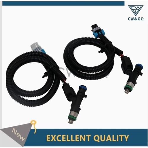2PCS Fuel Injector Nozzle + 2PCS Harness Plug Connector for Polaris Ranger RZR XP 800 0280158197 GX1111IJ117XG 1204318 1204319