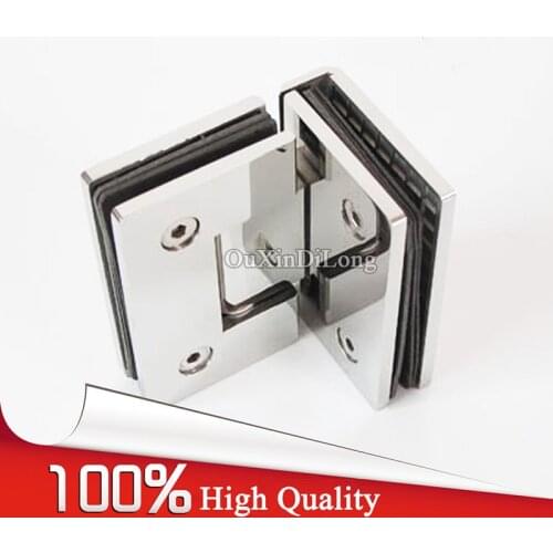 High Quality 2PCS 304 Stainless Steel Frameless Shower Glass Door Hinges Glass to Glass Fixed Clamps Pivot Hinge Holder Brackets