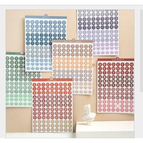 2Pcs/pack Morandi color numbers alphabet letter marker sticker DIY planner diary scrapbooking album label stickers