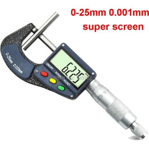 25mm 0.001mm Electronic Digital Micrometer micron outside micrometer thickness gauge electronic Measuring Tools
