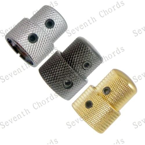 3 Pcs Metal Knurled Barrel Dual Concentric Bass Guitar Tone Tunning Knobs Bass volume Control Buttons Potentiometer Knobs