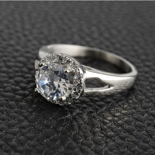 316L Stainless Steel Cubic Zirconia Engagement Ring Lovers Jewelry Bridal Wedding Romantic Luxury Bague Drop shipping
