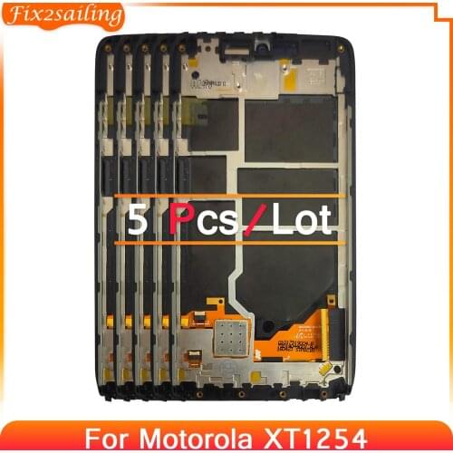 5pcs Lcd For Motorola MOTO Droid Turbo XT1254 Touch Screen Replacement For Moto Maxx Screen XT1225 LCD Display With Frame