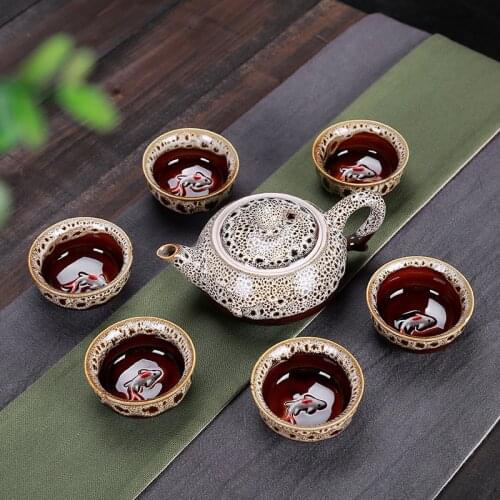 7pcs Tea Sets Exquisite celadon tea set Include 6 cups 1 tea pot,Jingdezhen Brand Exquisite Set Kung Fu Tea Cup Unique gift
