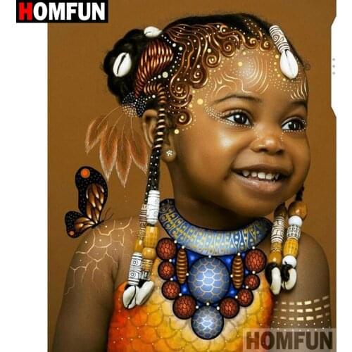 HOMFUN Full Square/Round Drill 5D DIY Diamond Painting "little girl" Embroidery Cross Stitch 5D Home Decor Gift A18017