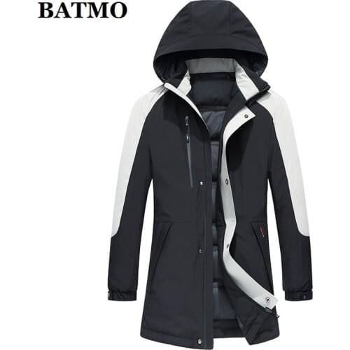 BATMO 90% white duck down hooded jackets men,mens winter hooded jackets,plus-size M-4XL 19627