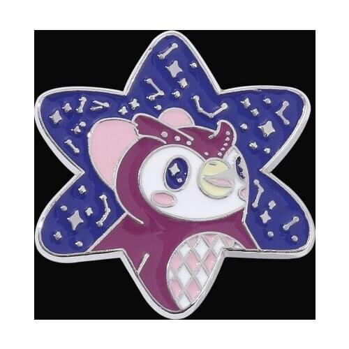 Animal Crossing Starry Night Brooch Owl Metal Badge Ladies Backpack Denim Clothing Metal Enamel Pin Accessories