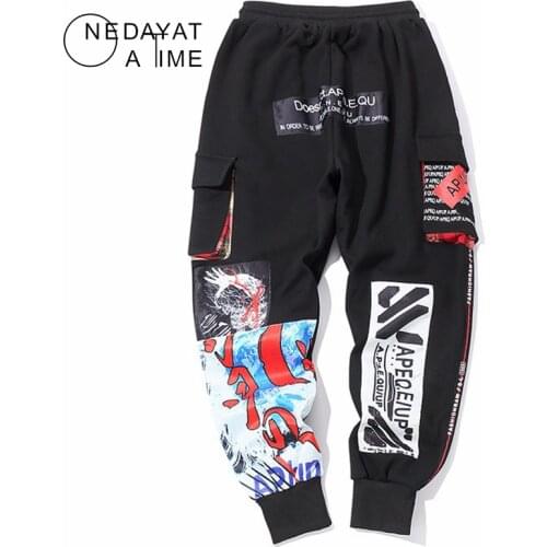 Hip Hop Pants Men Cotton Pattern Joggers Pants Streetwear Harem Pants Men Ankle-length Trousers Sweatpants Skateboard Pants Male