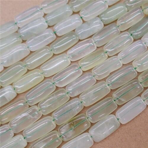 1 Strand 25x12x5mm Natural Light Green New Jade Oblong Loose Beads DIY Fashion Jeawelry Making Accessories Unisex Gift 15.5"