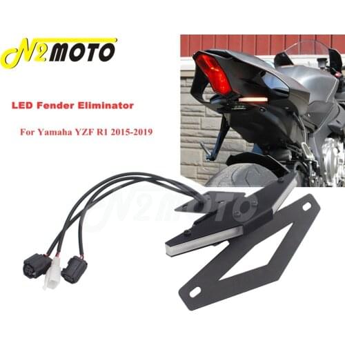 License Plate Holder For Yamaha YZF R1 2015-2019 YZFR1 Tail Tidy Fender Eliminator Kit License Plate LED Turn Signals Light