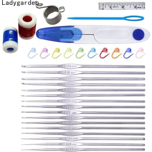 DIY Crochet Hooks Needles Metal Handle Crochet Hook Knitting Needles 0.5-2.7mm Lace Crochet Needles Metal Hook for Lace Knit