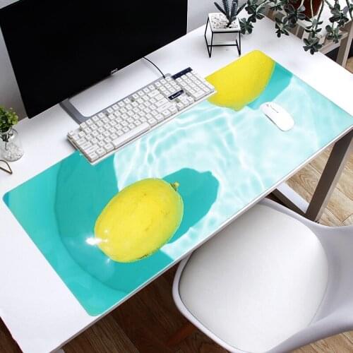 Sell Well Large Size Gaming Mouse Pad Cute Lemon Mouse Pad Fruits Pattern Lock Edge Large Rubber Mouse Pad Game Desk Mousepad