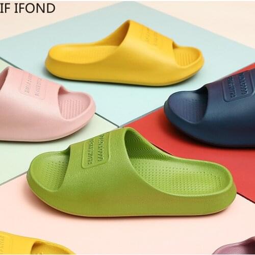IF IFOND Summer New Fashion Men Women Thick Platform Super Soft Vintage Anti-slip High Quality Outdoor Beach EVA Home Slippers