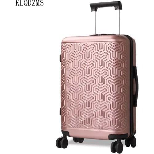 KLQDZMS 20"24"28INCH ABS+PC rolling luggage spinner mens business travel suitcase women trolley bag boarding box