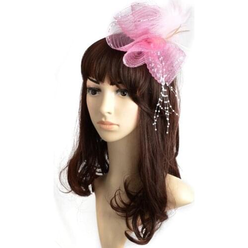 Beauty Flower Feather Hairpins for Girls Head Fascinator Women Decor Hair Clip Headpieces Tovenaar Fascinateur Hand Made