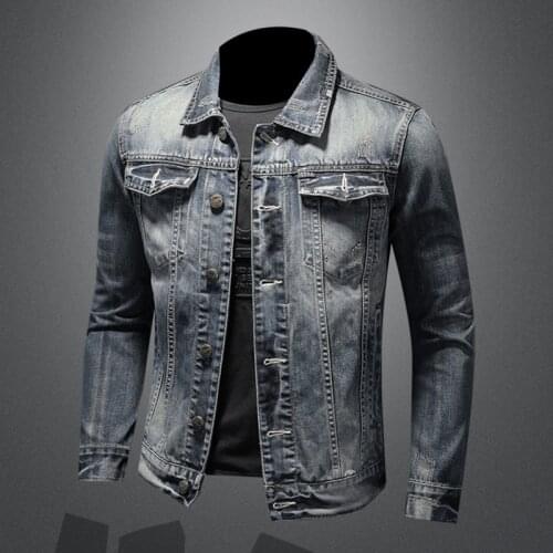 Fashionable Slim Fit Denim Coat Mens Jacket H0688