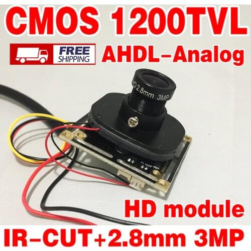Real 1200TVL HD Color 1/4CMOS FH8510+3006 Analog 960P cvbs Finished Monitor chip module 2.8mm Wide Angle 3.0mp lens ir-cut cable
