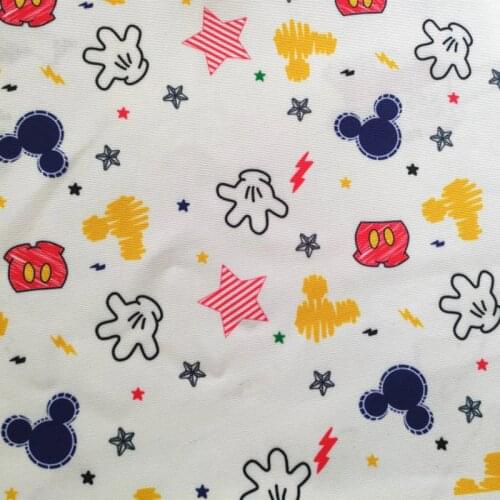 Cartoon Cute Mouse Palm Polyster Cotton Fabric for Patchwork Home Textile Slipcover Sewing Quilting DIY Needlework Material