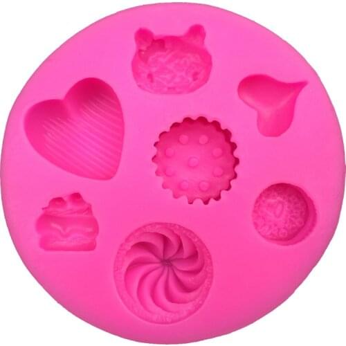 New Arrival Cartoon Cooking Tools Fondant Heart Ice Cream Cake Silicone Mold Decoration Biscuits Mould DIY Tools E531