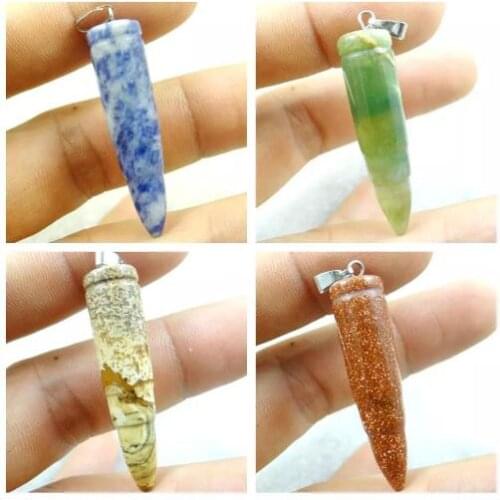 New Natural stone tiger eye Turquoises lapis aventurine Quartz Crystal Pendants for diy Jewelry making Necklace10PCS wholesale