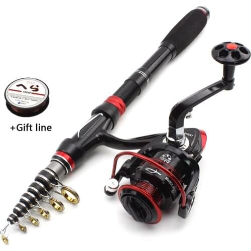 NEW Fishing rod with reel Multifunction Carbon Telescopic Fishing Rod and reel set Portable Trout Rod Travel pocket Rod pesca