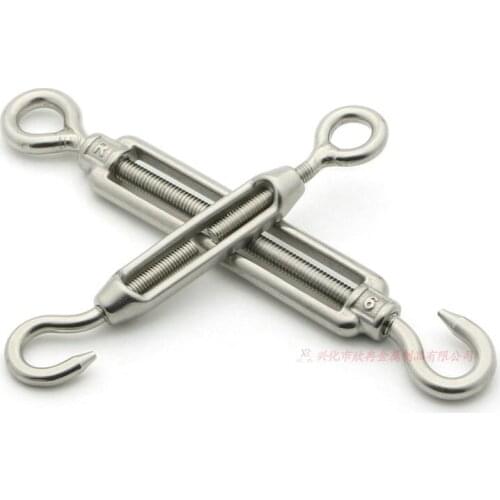 Wholesale M20 US type stainless steel wire rope marine hardware 304 turnbuckles with eye and hook