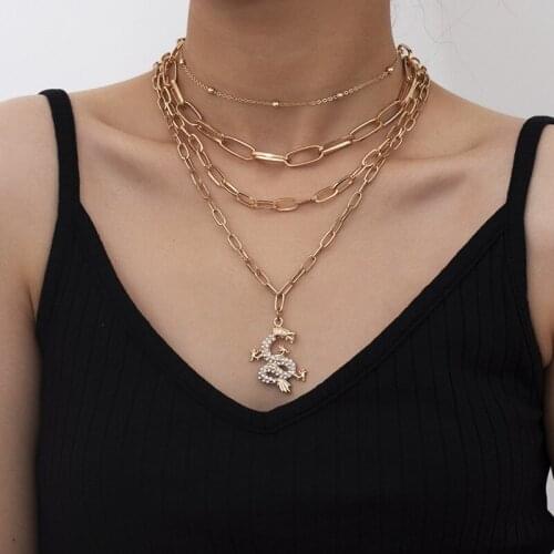Autumn jewelry personality elements clavicle necklace to restore ancient ways more contracted dragon diamond necklace