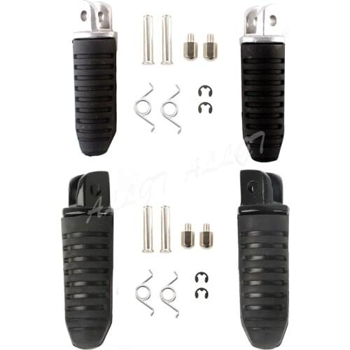 Front Footrests Foot Pegs for Suzuki Hayabusa GSX1300R 2008 2009 2010 2011 2012 Black SIlver